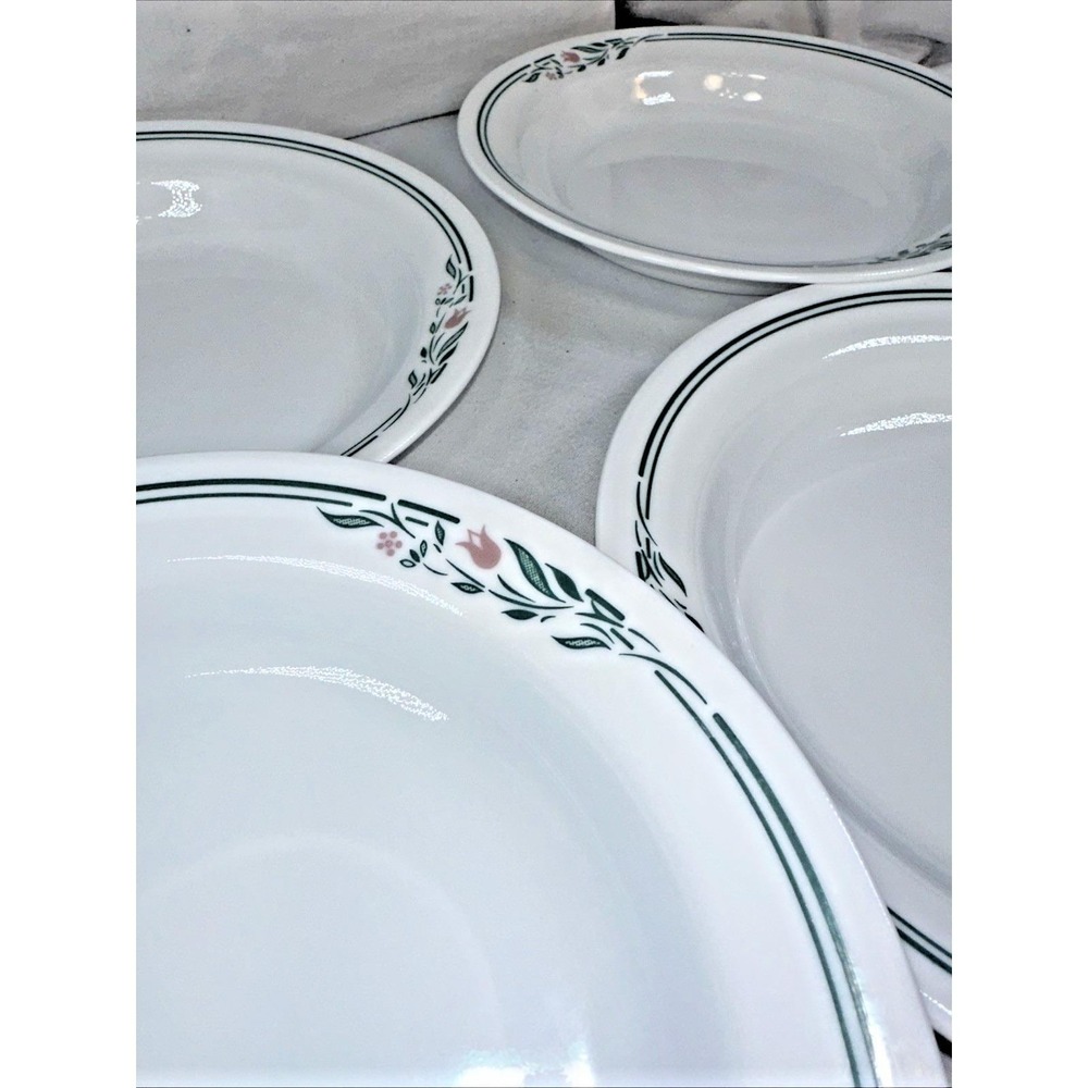 Vintage Set Of 4 Corelle Rosemarie Pattern Soup Bowls EVC - Picture 2 of 7